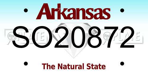 SO20872 Arkansas License Plate