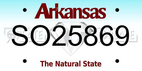 SO25869 Arkansas License Plate