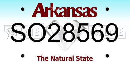 SO28569 Arkansas License Plate