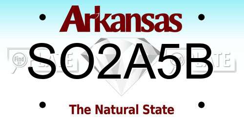 SO2A5B Arkansas License Plate