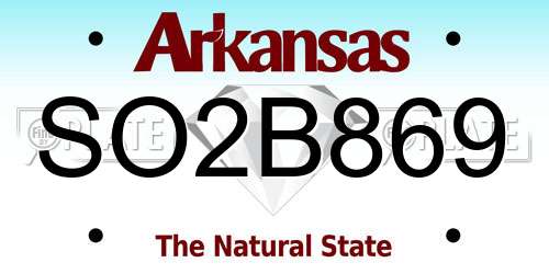 SO2B869 Arkansas License Plate