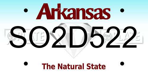 SO2D522 Arkansas License Plate