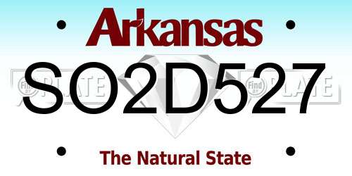 SO2D527 Arkansas License Plate