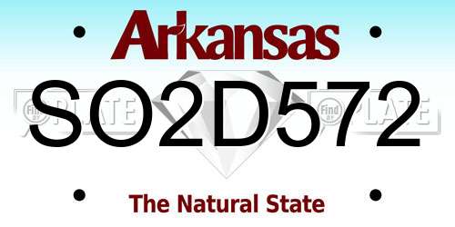 SO2D572 Arkansas License Plate