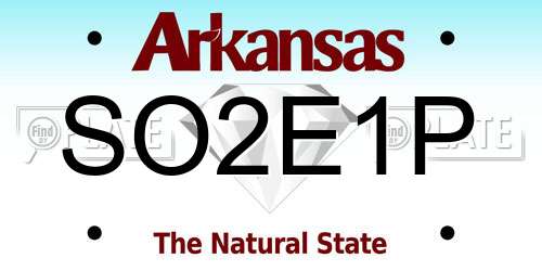 SO2E1P Arkansas License Plate