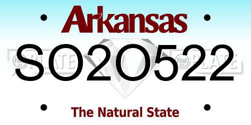 SO2O522 Arkansas License Plate