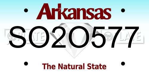 SO2O577 Arkansas License Plate