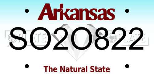 SO2O822 Arkansas License Plate
