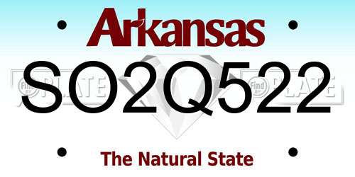 SO2Q522 Arkansas License Plate