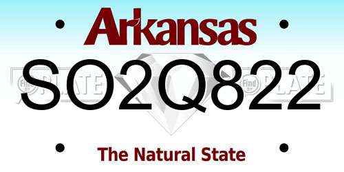 SO2Q822 Arkansas License Plate