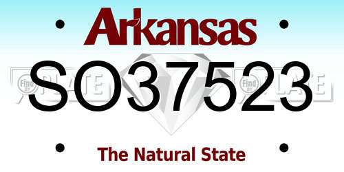 SO37523 Arkansas License Plate