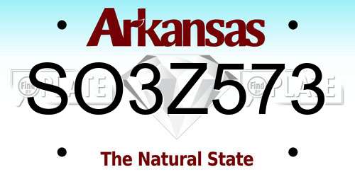 SO3Z573 Arkansas License Plate