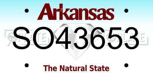 SO43653 Arkansas License Plate