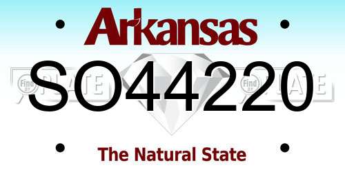 SO44220 Arkansas License Plate