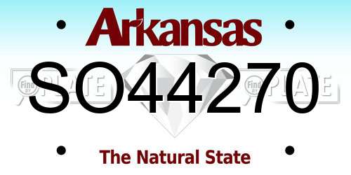 SO44270 Arkansas License Plate