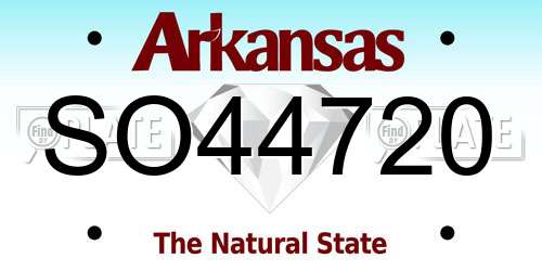 SO44720 Arkansas License Plate