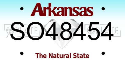 SO48454 Arkansas License Plate
