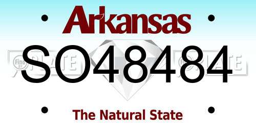 SO48484 Arkansas License Plate