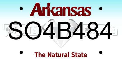 SO4B484 Arkansas License Plate