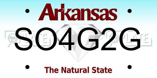 SO4G2G Arkansas License Plate