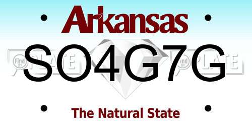 SO4G7G Arkansas License Plate