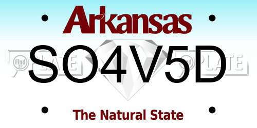 SO4V5D Arkansas License Plate