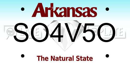 SO4V5O Arkansas License Plate