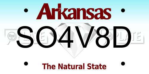 SO4V8D Arkansas License Plate