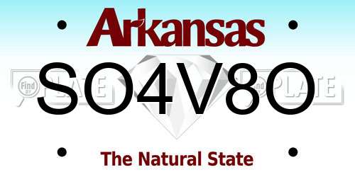 SO4V8O Arkansas License Plate