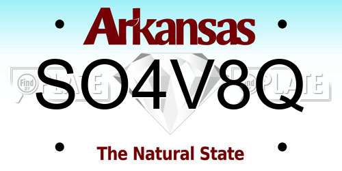 SO4V8Q Arkansas License Plate