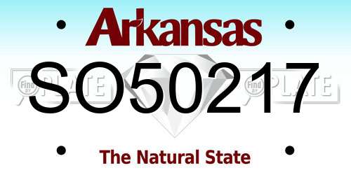 SO50217 Arkansas License Plate