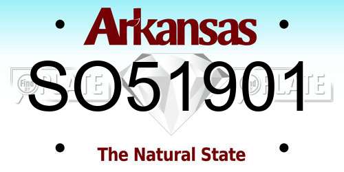 SO51901 Arkansas License Plate