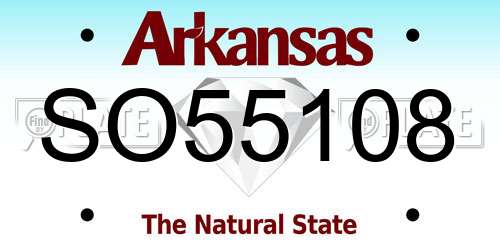 SO55108 Arkansas License Plate
