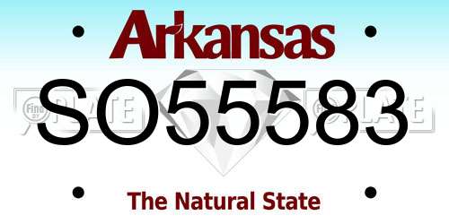 SO55583 Arkansas License Plate