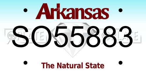 SO55883 Arkansas License Plate