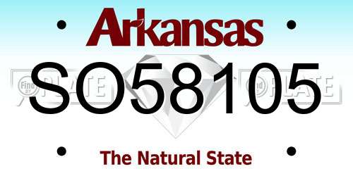 SO58105 Arkansas License Plate