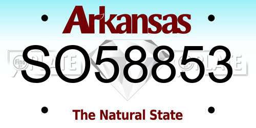 SO58853 Arkansas License Plate