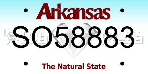 SO58883 Arkansas License Plate