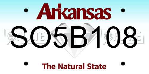 SO5B108 Arkansas License Plate