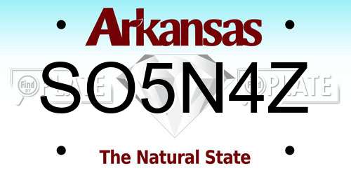 SO5N4Z Arkansas License Plate