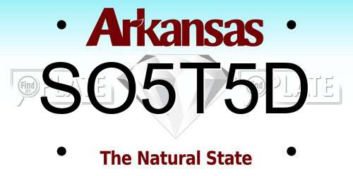 SO5T5D Arkansas License Plate
