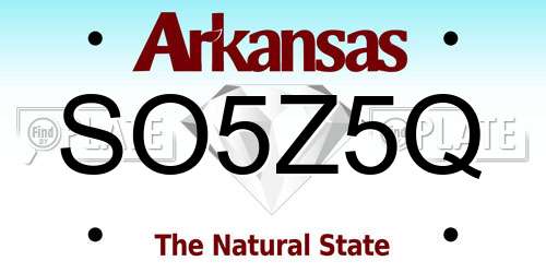 SO5Z5Q Arkansas License Plate