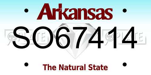 SO67414 Arkansas License Plate