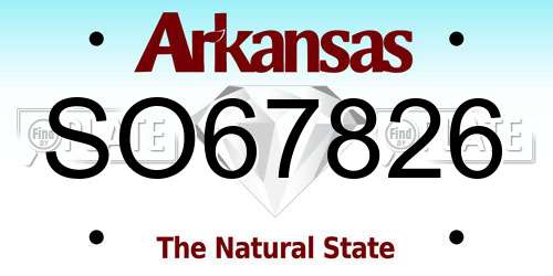 SO67826 Arkansas License Plate