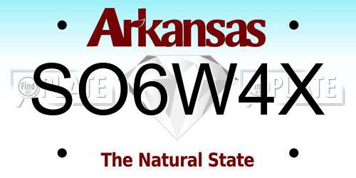 SO6W4X Arkansas License Plate