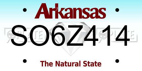 SO6Z414 Arkansas License Plate