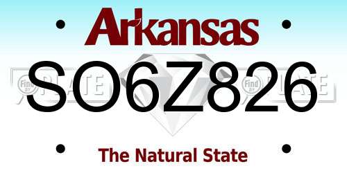 SO6Z826 Arkansas License Plate
