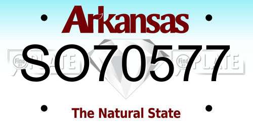 SO70577 Arkansas License Plate