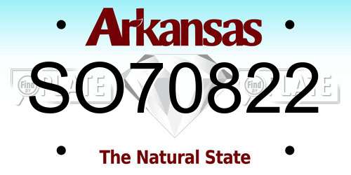 SO70822 Arkansas License Plate