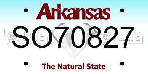 SO70827 Arkansas License Plate